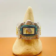 インディアンヘッド風 デザインリング 約18号 シルバーカラー メンズ