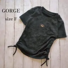 GORGE レディース 半袖Tシャツ ブラック ラメ入りのサムネイル