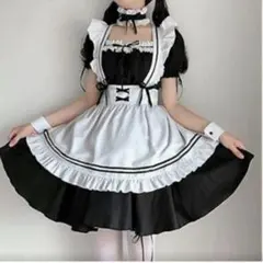 ハロウィン仮装　メイド服 6点セット