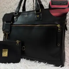 極美品✨マスターピース ビジネスバッグ オールレザー 2way 大容量 ポーチ付のサムネイル