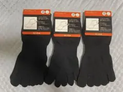 VAXPOT 5本指ソックス 3足セット ブラック 23〜25㎝ 유니섹스