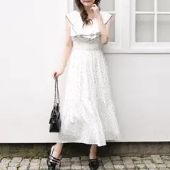 アレンジスリーブフリルロングワンピース NICE CLAUP