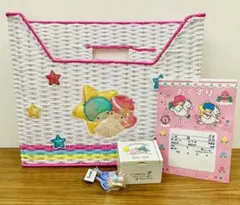 リトルツインスターズ キキララ 持ち手付き 収納ボックス 2003年 オマケ付き