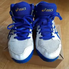 ASICS バスケットシューズ 21.5cm ホワイト/ブルー