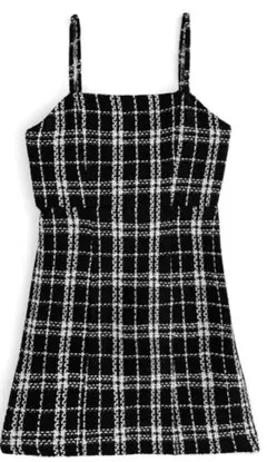 ツイードチェック柄ミニワンピース