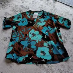 花柄 半袖チュニック M-L