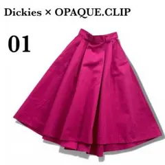 ディッキーズ × オペークドットクリップ タックフレアスカート ピンク コラボ