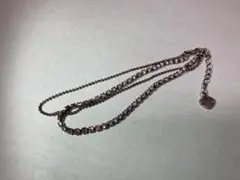 ブレスレット　ピンク　シルバー　２連チェーン　フォーマル