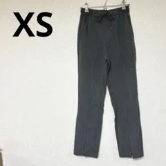 GU 起毛フロントスリットパンツ　グレー　XS