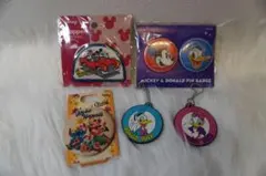 ミッキー・ドナルド キーホルダー缶バッチセット