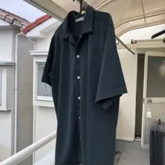 ダークグリーン 半袖シャツ オープンカラー　ナノユニバース