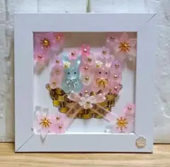 ちゅるんうさちゃんお花がいっぱい♡＊シーグラスアート