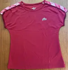 prince テニスウェア レディースM ボルドーレッドショートスリーブ