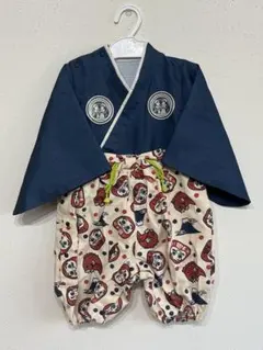 袴ロンパース　80サイズ　2回着用　お正月　七五三　こどもの日に　ダルマ柄