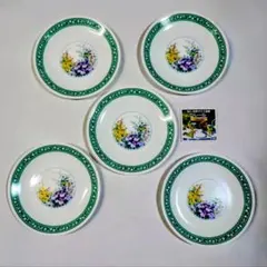 コレール プレート ブルー グリーン Corelle 大皿 4枚セット 花柄