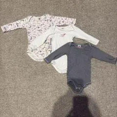 PETIT BATEAU 花柄ロンパース 3点セット 12M