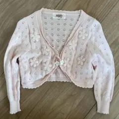 【美品✨】Souris 花柄ニットカーディガン 90サイズ ピンク