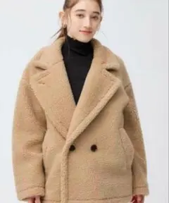 GUボアハーフコートベージュSサイズ