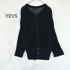YEVS シアーカーディガン 七分袖 黒 F アウター 上着 羽織りのサムネイル