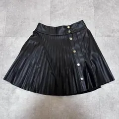 ZARA 黒 レザー プリーツスカート
