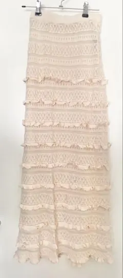 me couture deicy レース フリル ロングスカート