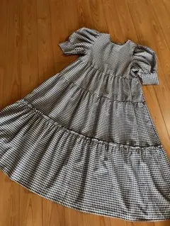 ギンガムチェック ロングワンピース
