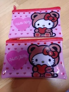 キティ♡フラットミニポーチ♡ビニールポーチ♡未使用♡2個セット