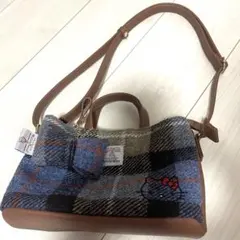 ハローキティ　Harris tweed 肩掛けバッグ　チェック