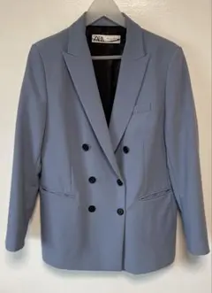ZARA ダブルブレストジャケット ブルーのサムネイル