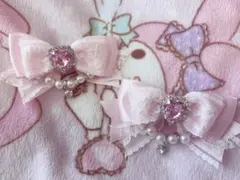 ヘアクリップ　リボン　量産型　推し色　ロリィタ　地雷　ロリータ　ピンクハート