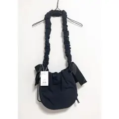 merry jenny 新品 ブラック リボンギャザーショルダーbag