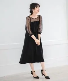 【極美品】a part by lowrys ドットチュールワンピース