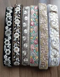 インド刺繍リボン　2m✕6本　まとめ売り