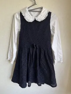 ネイビー レース フォーマルドレス 卒園式入学式入園式　110 セレモニー