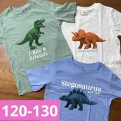 新品【H&M】恐竜デザイン　Tシャツ　3枚セット　120-130のサムネイル