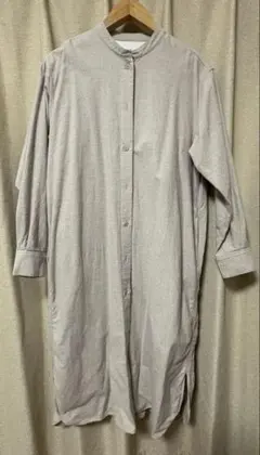 【無印良品】ベージュ シャツワンピース 長袖