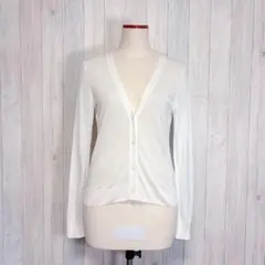 【ユニクロ】長袖 シアーカーディガン 薄手羽織り Vネック シンプル 無地