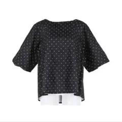 coca パリフワバルーンスリーブドットブラウス