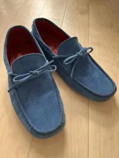 （新品）LARDINIスウェードメンズドライビングシューズ42インディゴブルー 新品）LARDINIスウェードメンズドライビングシューズ42インディゴ