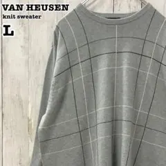 VAN HEUSEN US アメリカ古着 コットン デザイン ニット L
