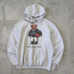 アメリカ規格　チャンピオン　パーカー　カレッジ　クマ　アニマル　動物　メンズ短丈