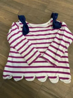 プティマイン　肩リボン　ボーダーカットソー