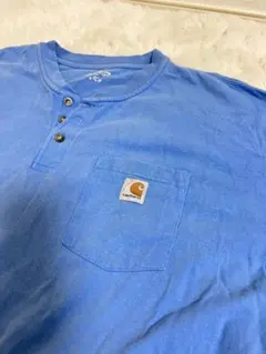 Carhartt ヘンリーネック Tシャツ 青 ビックシルエット
