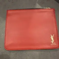 【新品未使用】YSL 赤 ジッパーポーチ