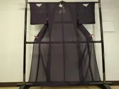 着物＊夏物　色無地　絽　深紫色　正絹　逸品　未使用