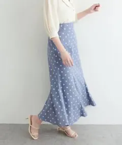 osono長さ変えれる綿麻ドットスカート natural couture