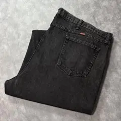 90s RUSTLER ブラックデニム 極太 ワイド バギー W48 L30
