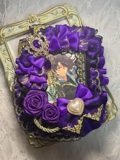 痛ケース 硬質ケース デコ 紫/黒 B8