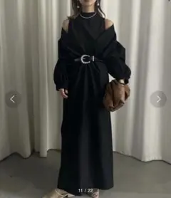 Ameri MEDI OFFSHOULDER PUFF SLEEVE DRESS