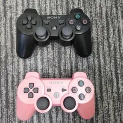 PS3 ワイヤレスコントローラー 黒とピンクセット